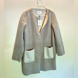 Koton Open Front Fleece Jacket Size 10 NWT Beige/Tan